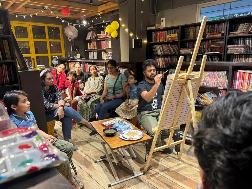 Demonstration - Read and Brew Cafe, Wakad, Pune. (the bookstore cafe) 2023